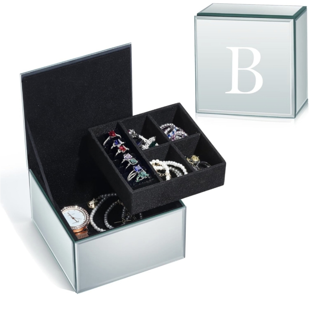 NIB Parima Initial *B* Glass Jewelry Box